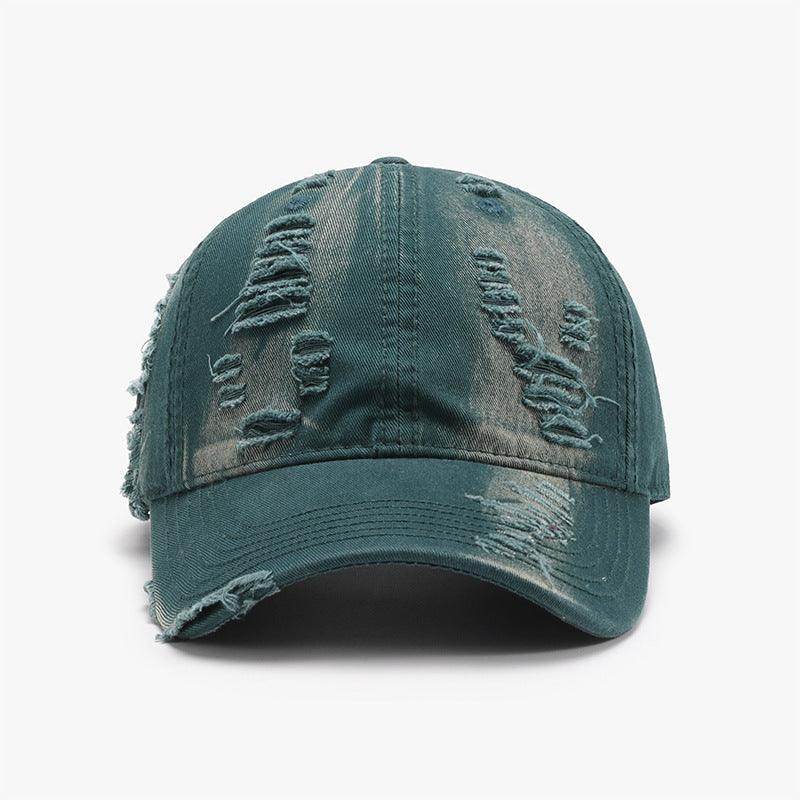 Distressed Adjustable Cotton Baseball Cap for Everyday Wear