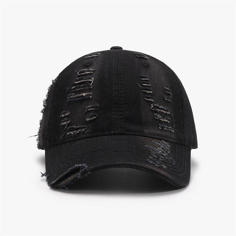 Distressed Adjustable Cotton Baseball Cap for Everyday Wear
