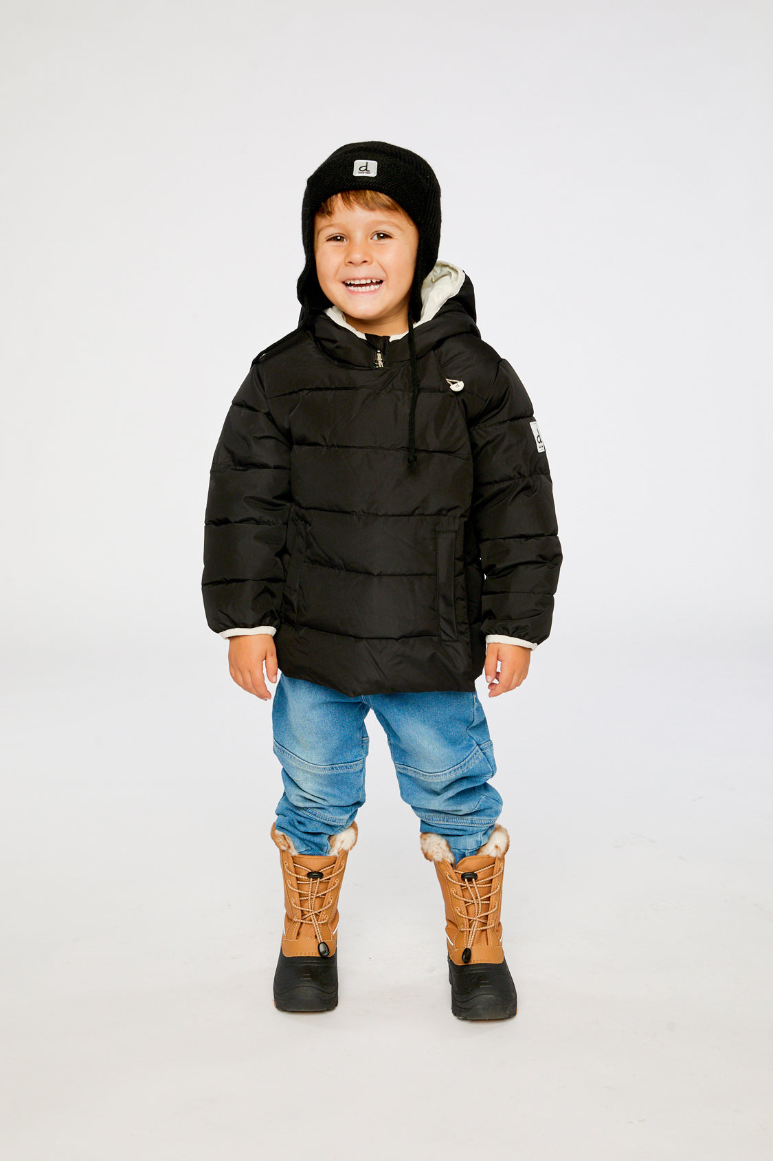 Winter Jacket Adapted For Car Seats Black