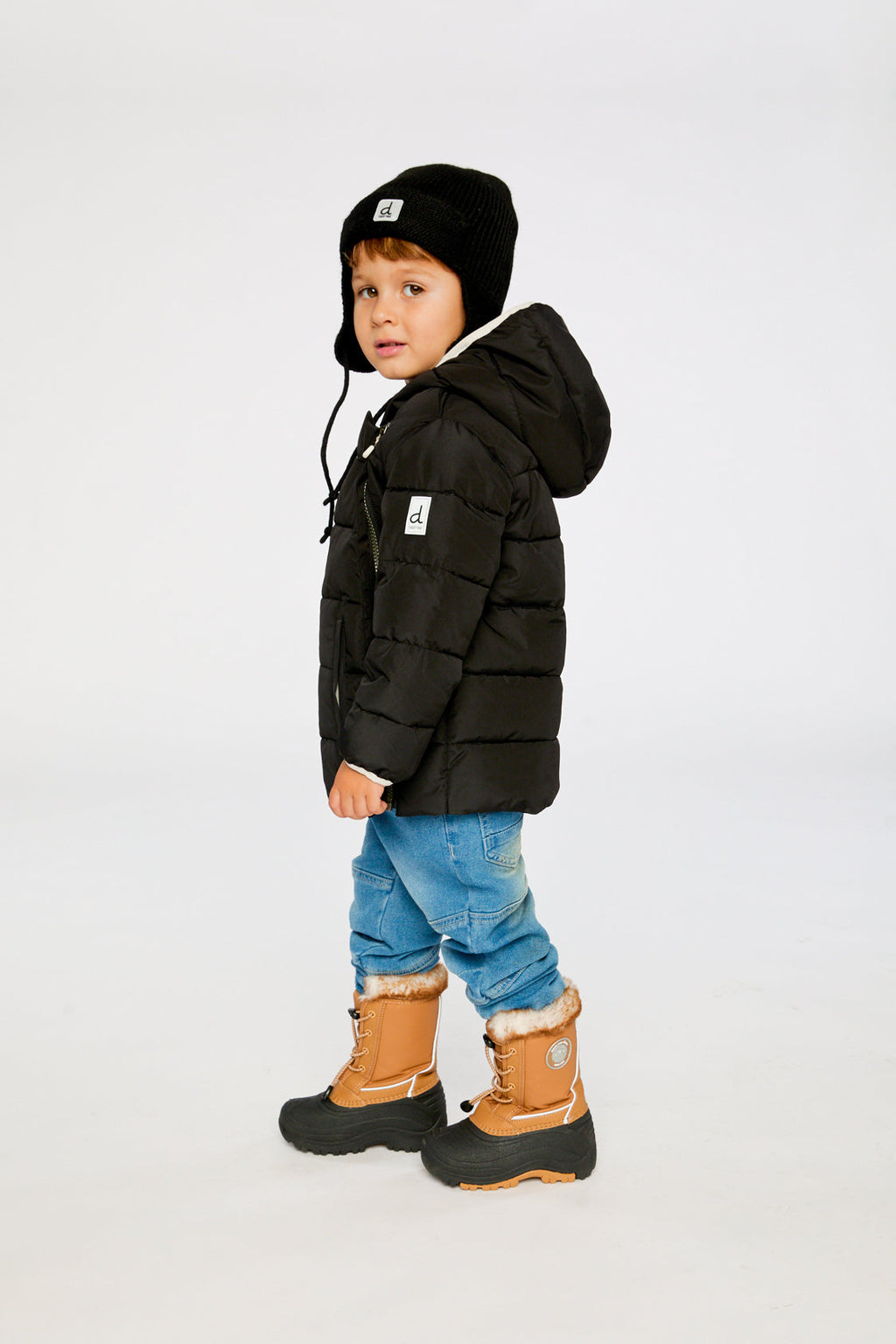 Winter Jacket Adapted For Car Seats Black