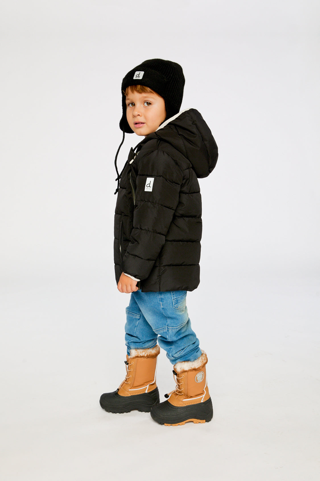 Winter Jacket Adapted For Car Seats Black