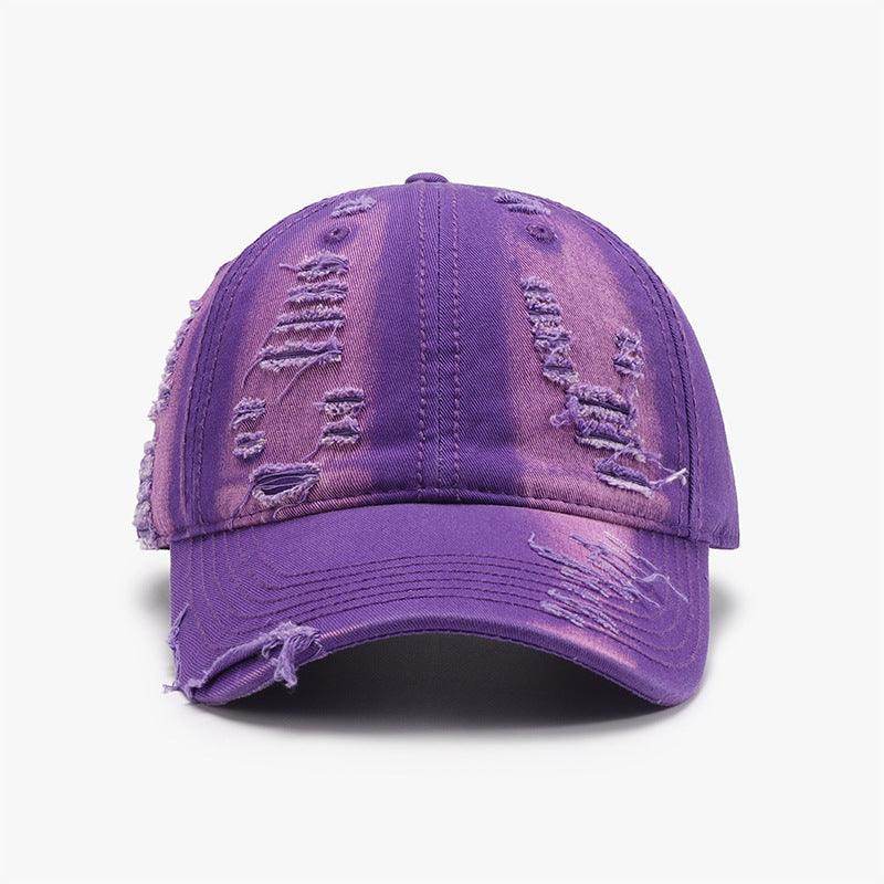 Distressed Adjustable Cotton Baseball Cap for Everyday Wear
