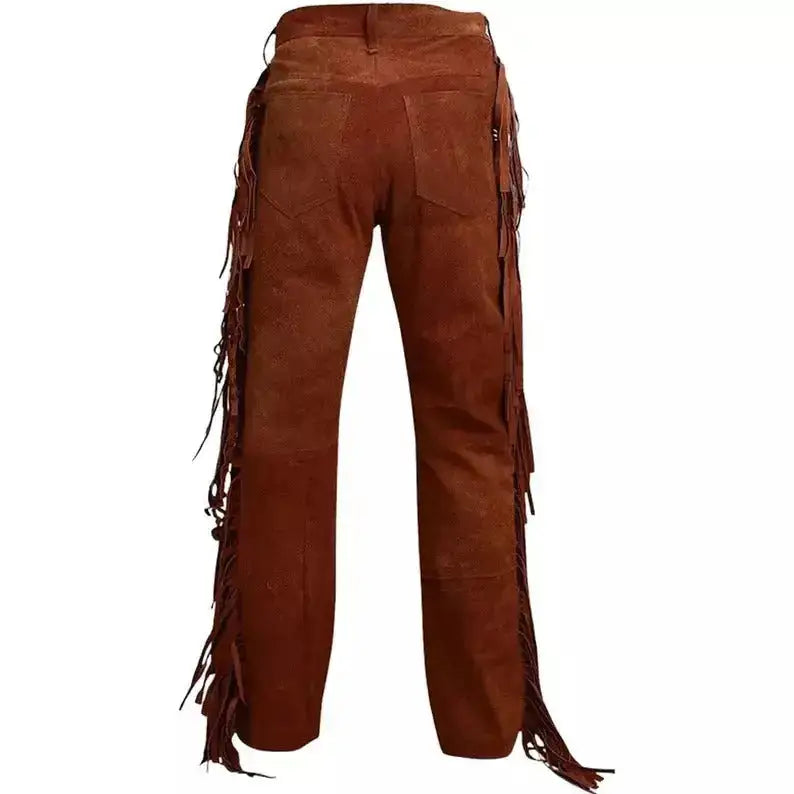 Men’s Brown Suede Leather Trousers