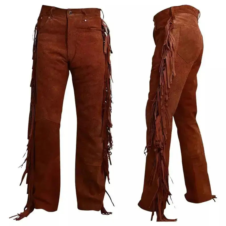 Men’s Brown Suede Leather Trousers