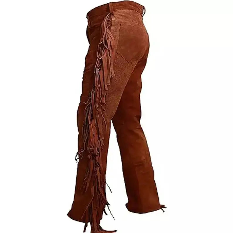Men’s Brown Suede Leather Trousers