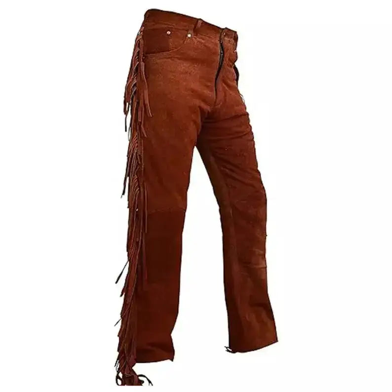 Men’s Brown Suede Leather Trousers