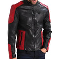 Men’s Red and Black Biker Leather Jacket